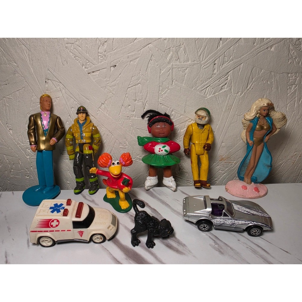 Vintage Toy Lot 9pc Fraggle Rock Cabbage Patch Kids Hot Wheels Action Figures